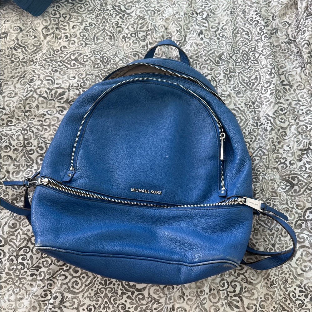 Michael Kors Blue Leather Backpack